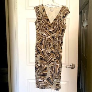 Size 8 Brown and beige sleeveless dress